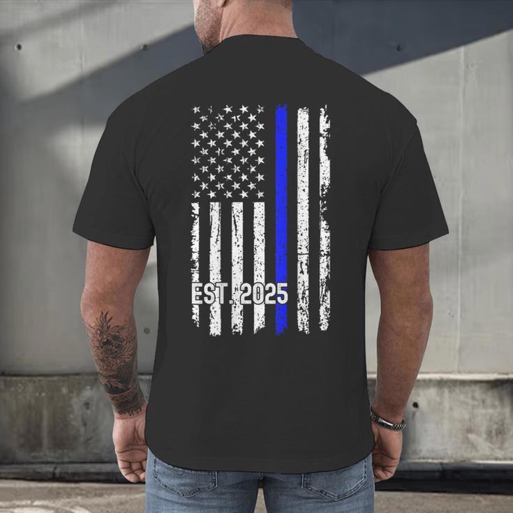 Police Graduation Est 2025 Back Print Police Academy Vintage Men's Back Print T-Shirt