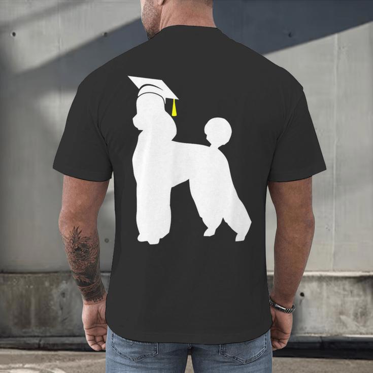 Poodle Graduation Dog Graduate Men's Back Print T-Shirt