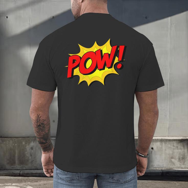 POW -Adults Kids Comic Book Cartoon Pop Art Novelty Sarcastic Men's Back Print T-Shirt