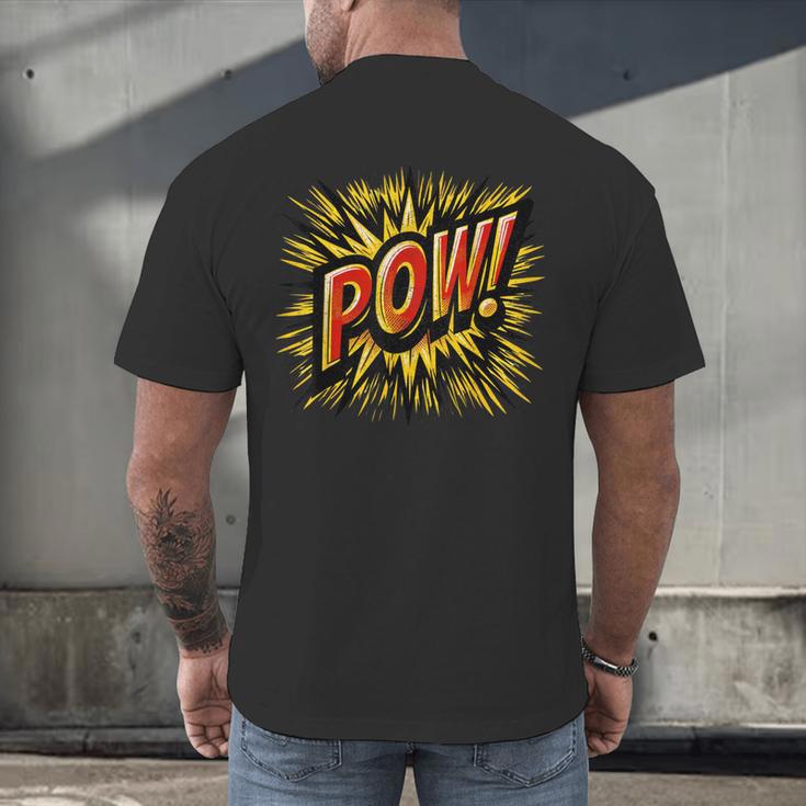 POW Comic Book Retro Artwork – Cartoon Collector Men's Back Print T-Shirt POW Comic Book Retro Artwork – Cartoon Collector Men's Back Print T-Shirt