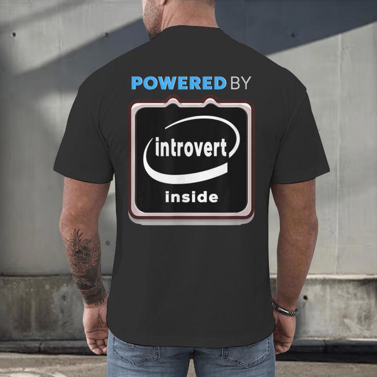 Powered By Introvert Inside Embrace Your Quiet Strength Men's Back Print T-Shirt