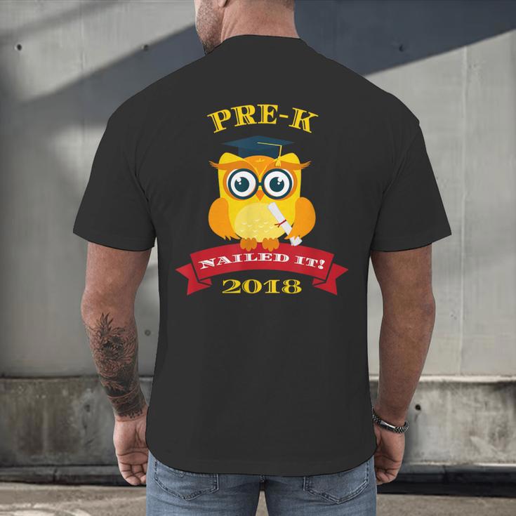 Pre-K Graduation 2018 Cute Owl Men's Back Print T-Shirt