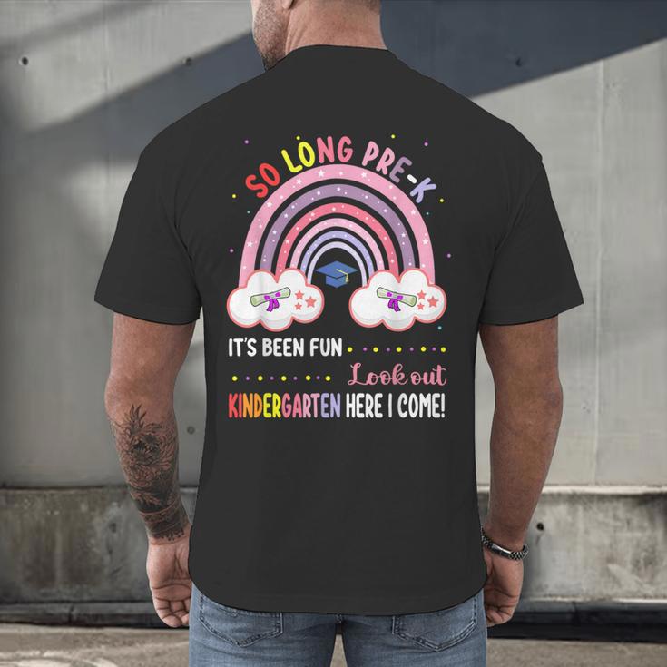 Pre k Graduation Class 2025 Graduate Pre-k Rainbow Girls Men's Back Print T-Shirt