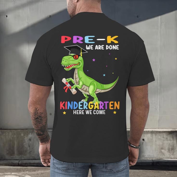 Pre k Graduation We Are Done Class 2023 Pre-k Dinosaur Boys Men's Back Print T-Shirt