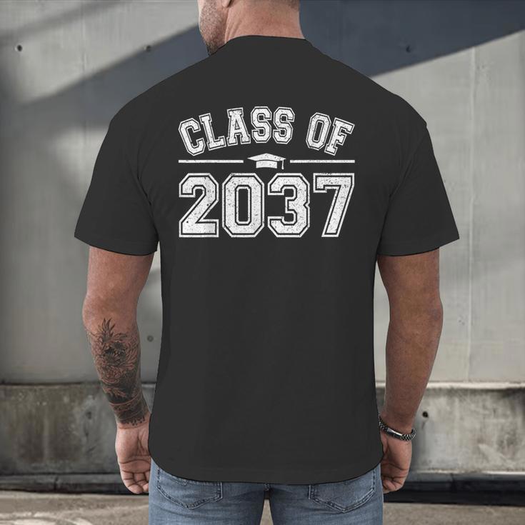 Preschool Class Of 2037 Grow With Me Graduation 2037 Vintage Men's Back Print T-Shirt