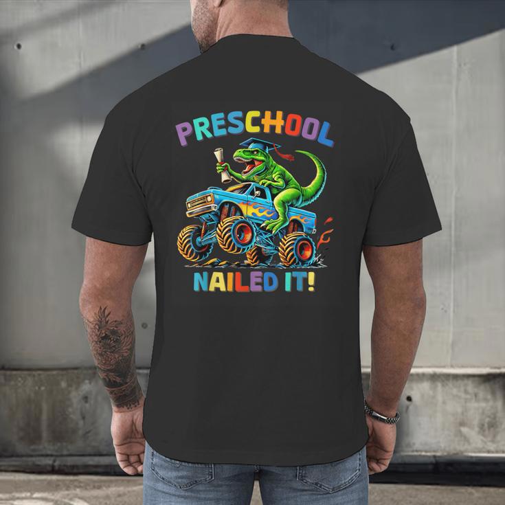 Preschool Graduation Monster Truck Dinosaur Boys Dino Tee Men's Back Print T-Shirt