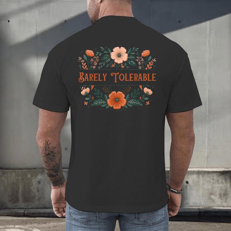 Pride And Prejudice Barely Tolerable Book Lover Bookish Men's Back Print T-Shirt