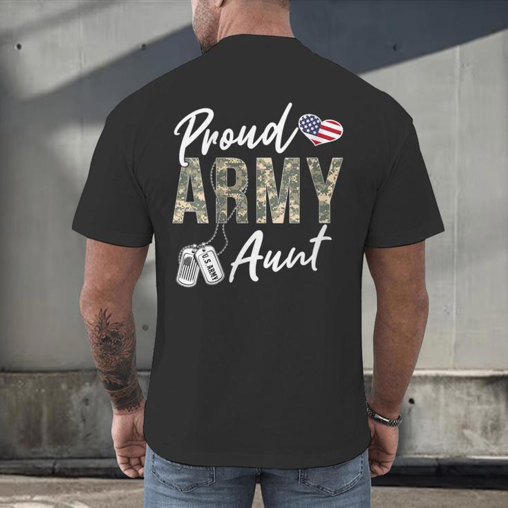 Proud Army Aunt Army Graduation Aunt US Army Aunt Men's Back Print T-Shirt