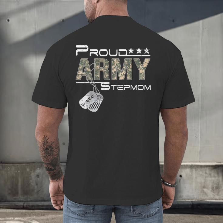 Proud Army Stepmom Army Graduation Stepmom US Army Stepmom Men's Back Print T-Shirt