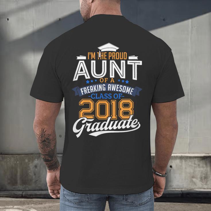 Proud Aunt Of 2018 Graduate Shirt Graduation Grad Class Men's Back Print T-Shirt