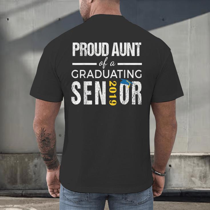 Proud Aunt Of 2019 Senior Graduation Shirt Family Graduation Men's Back Print T-Shirt