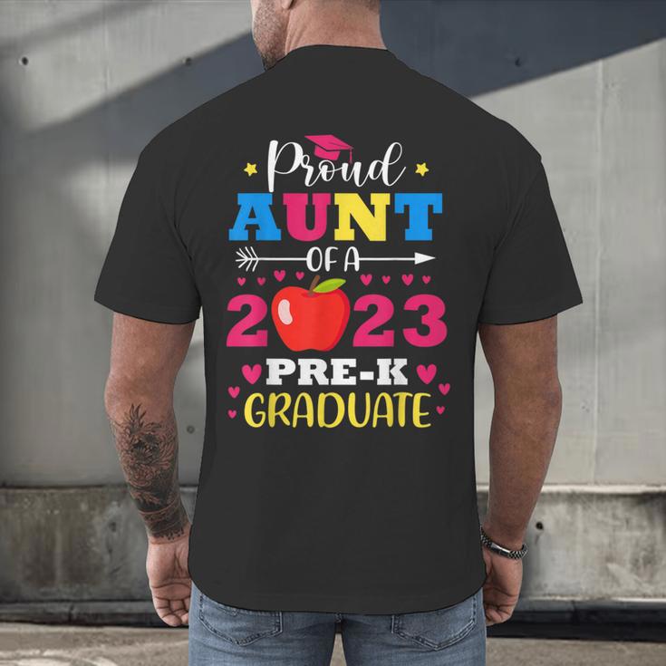 Proud Aunt Of 2023 Pre-K Graduate Senior Graduation Matching Men's Back Print T-Shirt