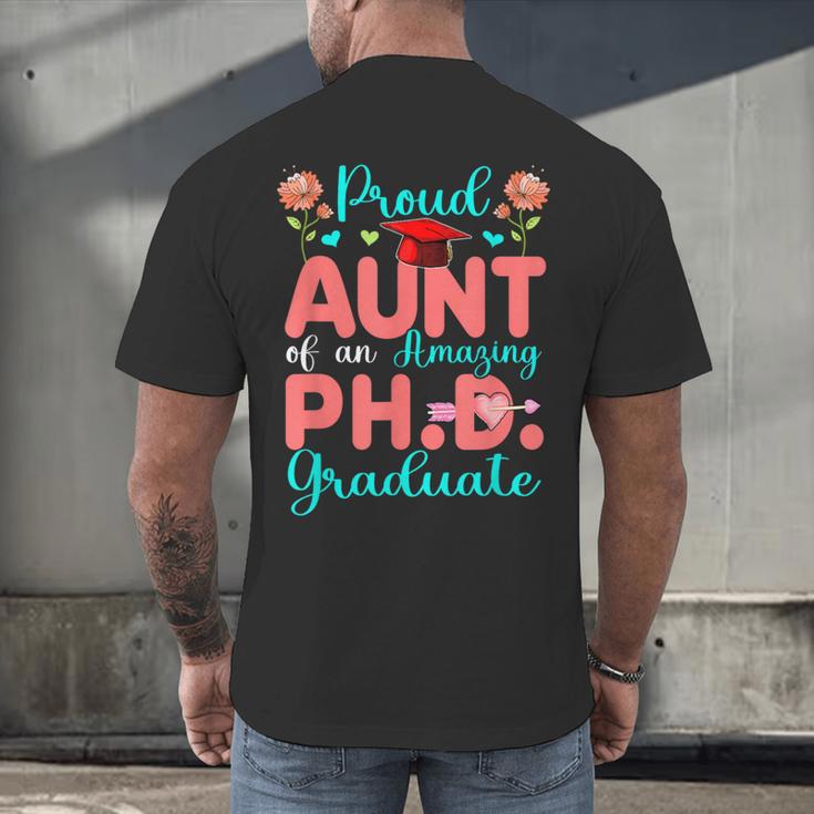 Proud Aunt Of An Amazing PhD Graduate Family Graduation Men's Back Print T-Shirt