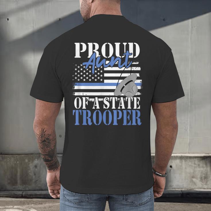 Proud Aunt Of a State Trooper Police Officer Graduation Men's Back Print T-Shirt