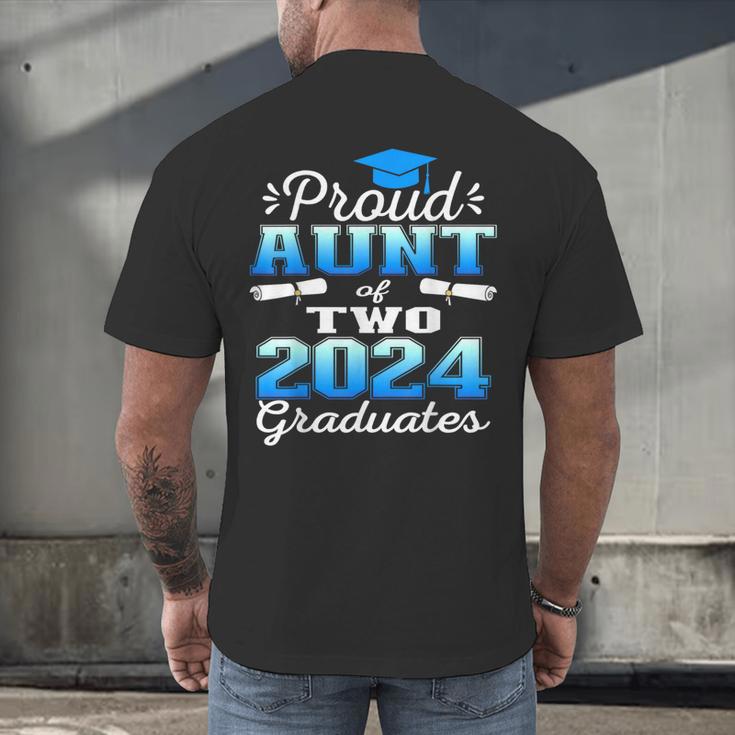 Proud Aunt Of Two 2024 Graduate Class 2024 Graduation Family Men's Back Print T-Shirt