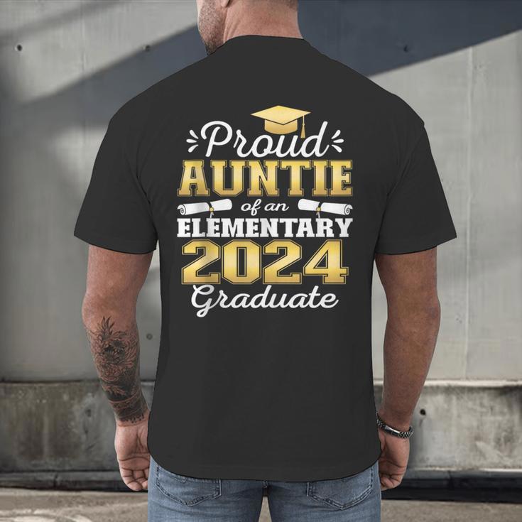 Proud Auntie Of 5th Grade Graduate 2024 Family Graduation Men's Back Print T-Shirt
