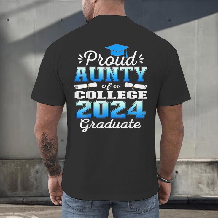 Proud Aunty Of 2024 College Graduate Family 24 Graduation Men's Back Print T-Shirt