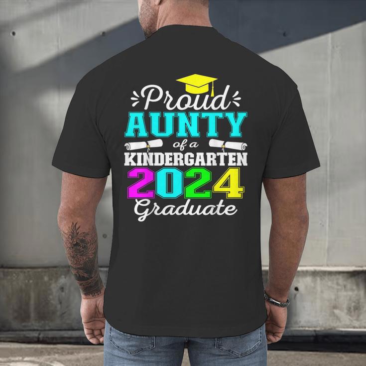 Proud Aunty Of Kindergarten Graduate 2024 Graduation Aunty Men's Back Print T-Shirt
