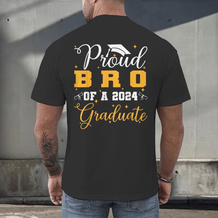Proud Bro Of A Class Of 2024 Graduate Senior Graduation Men's Back Print T-Shirt