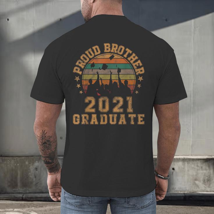 Proud Brother Of 2021 Graduate Senior 21 Vintage Graduation Men's Back Print T-Shirt