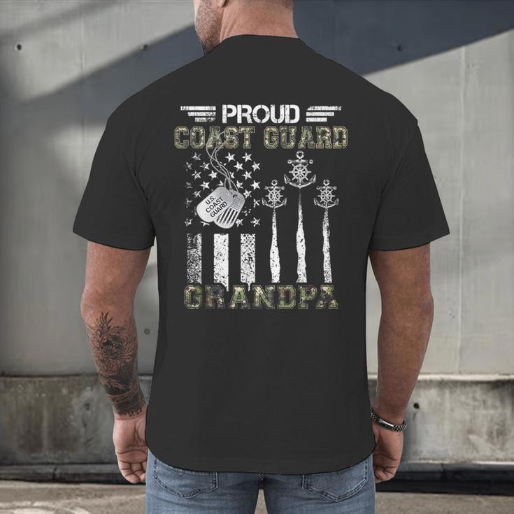 Proud Coast Guard Grandpa US Coast Guard Graduation Grandpa Men's Back Print T-Shirt