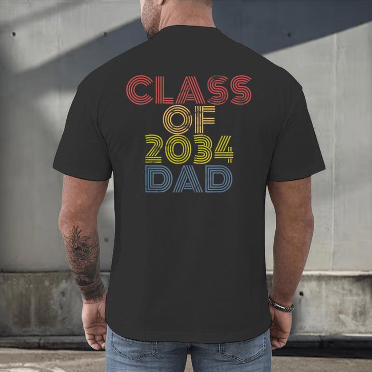 Proud Dad Of A Class Of 2034 Graduate Senior Graduation Men's Back Print T-Shirt