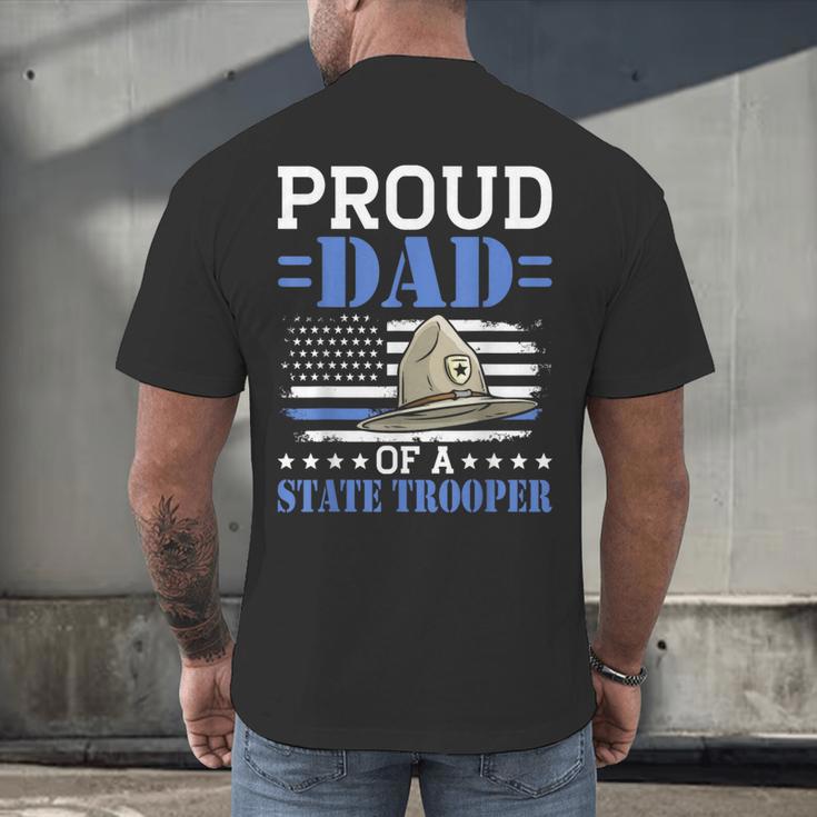 Proud Dad Of A State Trooper Police Officer Graduation Men's Back Print T-Shirt