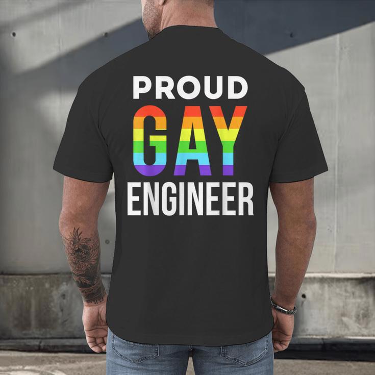 Proud Gay Engineer LGBTQ Rainbow Engineering Graduation Men's Back Print T-Shirt