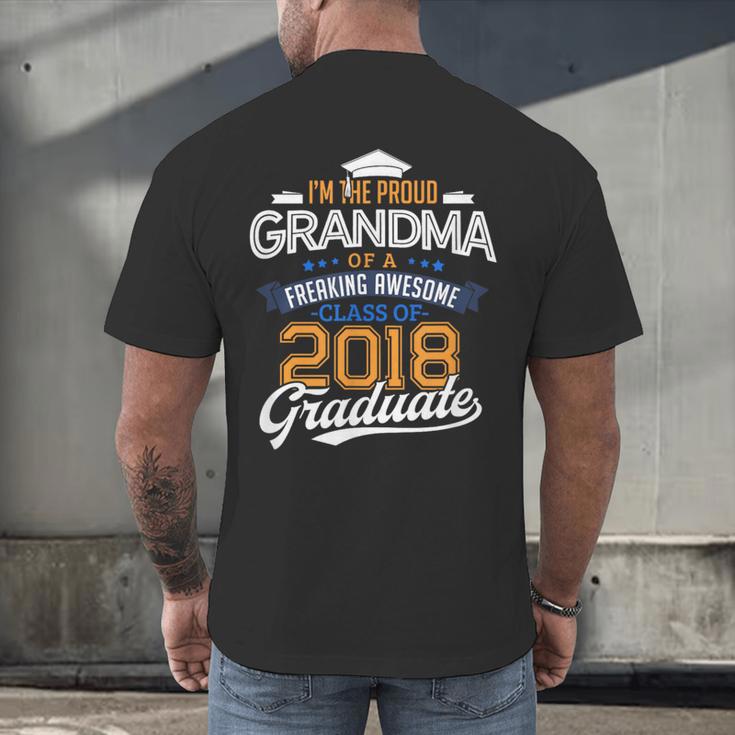 Proud Grandma Of A 2018 Graduate Shirt Graduation Grad Class Men's Back Print T-Shirt