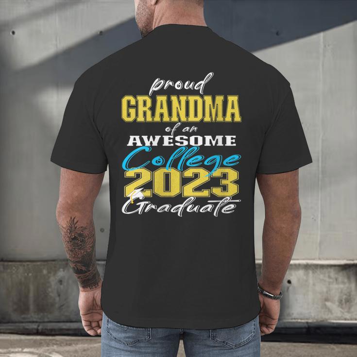 Proud Grandma Of 2023 College Graduate Family 23 Graduation Men's Back Print T-Shirt