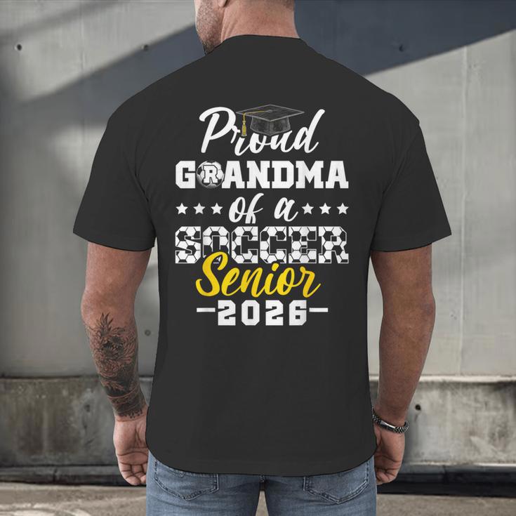 Proud Grandma Of a Soccer Senior 2026 Graduation Gifts Men's Back Print T-Shirt