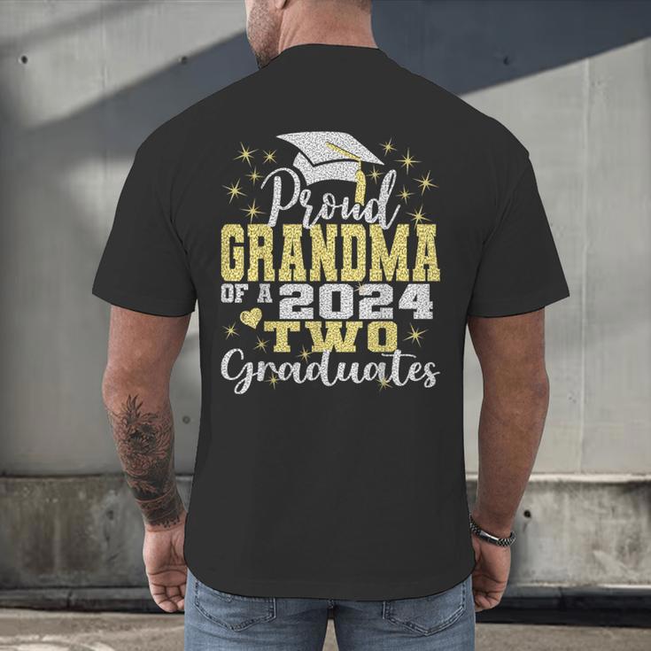 Proud Grandma Of Two 2024 Graduate Class 2024 Graduation Men's Back Print T-Shirt