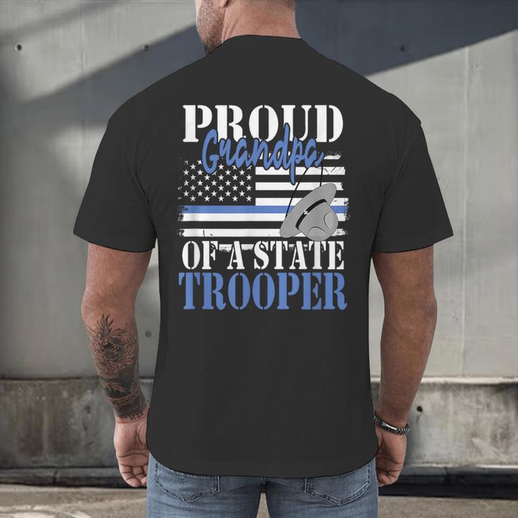 Proud Grandpa Of a State Trooper Police Officer Graduation Men's Back Print T-Shirt