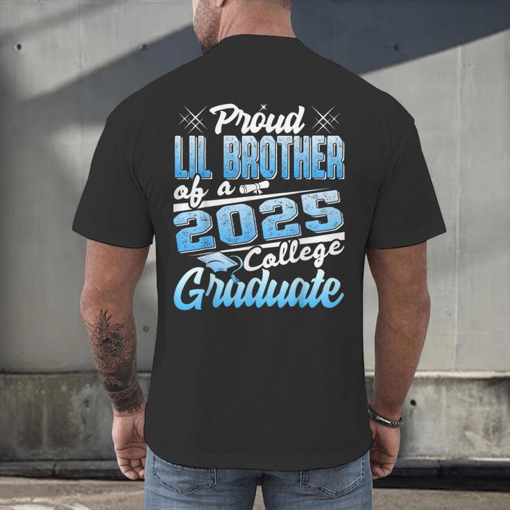 Proud Lil Brother Of 2025 Graduate College Shirt Graduation Men's Back Print T-Shirt