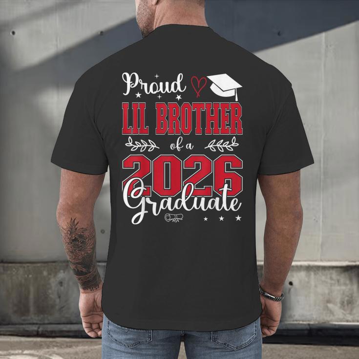Proud Lil Brother Of a Class Of 2026 Graduate For Graduation Men's Back Print T-Shirt