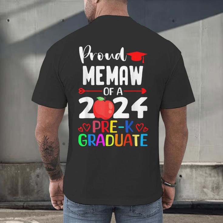 Proud MEMAW Of 2024 Pre-K Graduation Graduate Senior 2024 Men's Back Print T-Shirt
