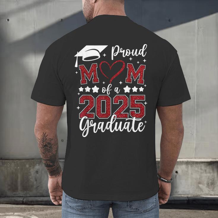 Proud Mom Of 2025 Senior Graduate Matching Family Graduation Men's Back Print T-Shirt