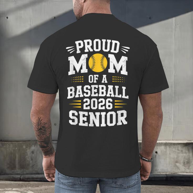 Proud Mom Of Baseball Senior 2026 Graduation Men's Back Print T-Shirt