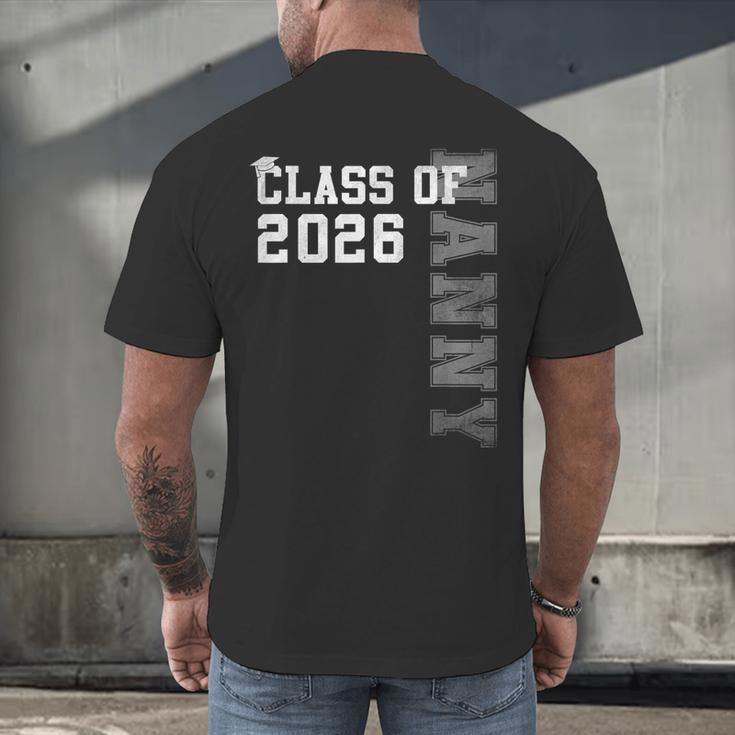 Proud Nanny Of A 2026 Graduate Grad Senior Graduation Men's Back Print T-Shirt