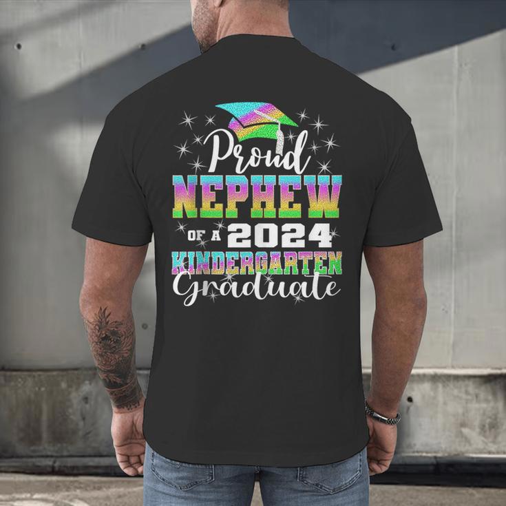 Proud Nephew Of Kindergarten Graduate 2024 Graduation Nephew Men's Back Print T-Shirt