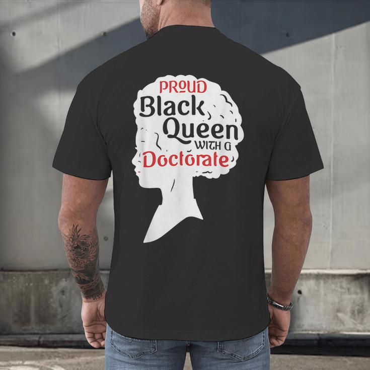 Proud Queen Shirt PhD Graduation Afro Doctorate Men's Back Print T-Shirt