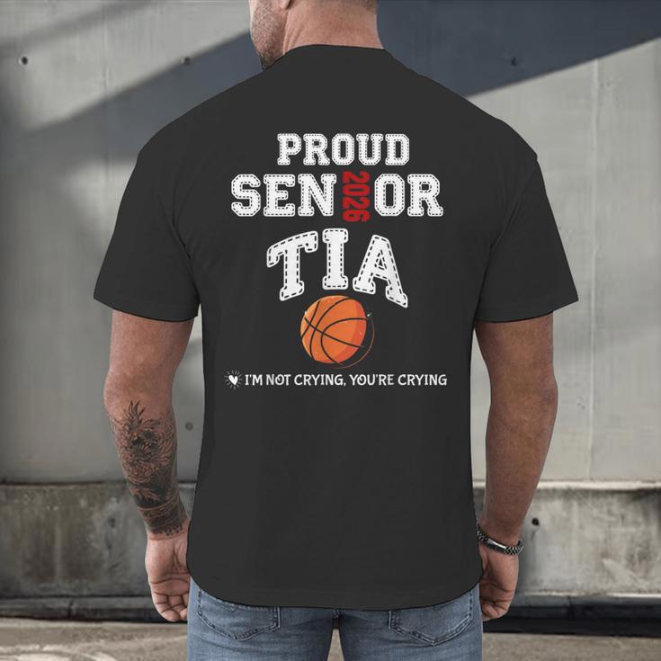 Proud Senior Tia 2026 Graduation Basketball Player Men's Back Print T-Shirt