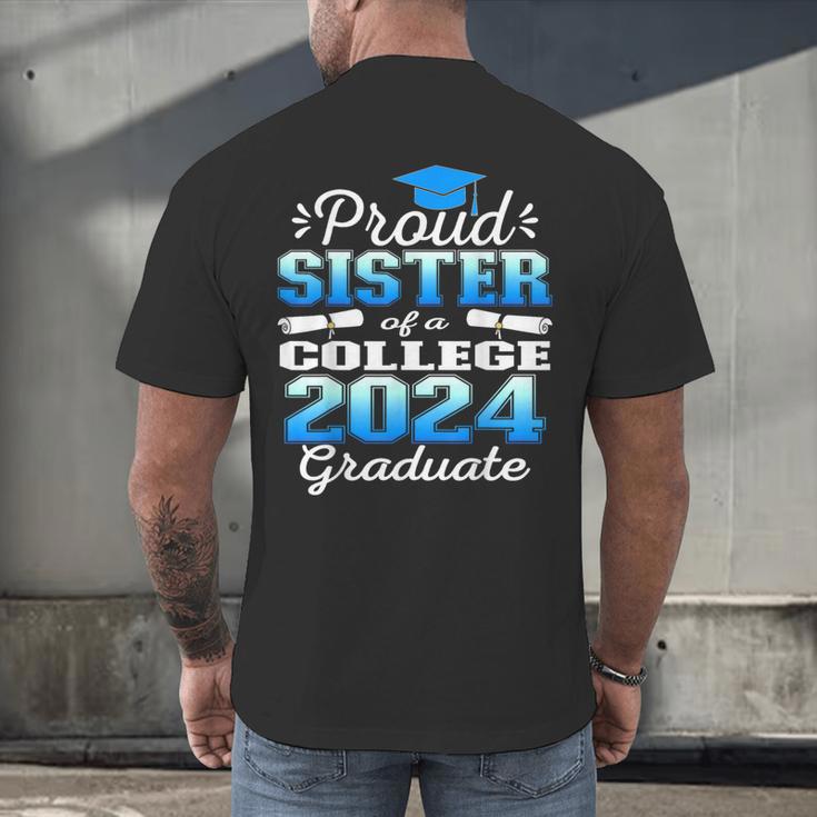 Proud Sister Of 2024 College Graduate Family 24 Graduation Men's Back Print T-Shirt
