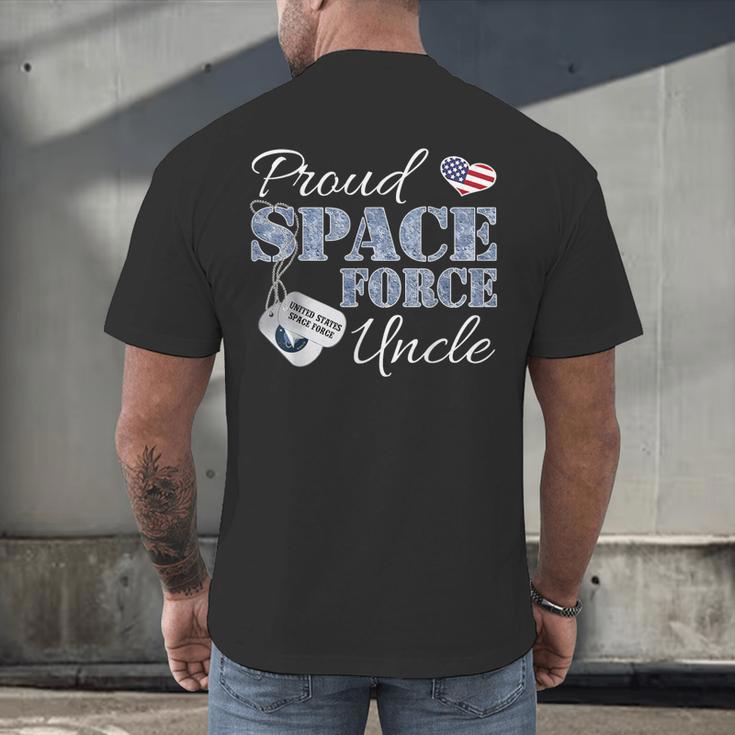 Proud Space Force Uncle Space Force Graduation Tee Men's Back Print T-Shirt