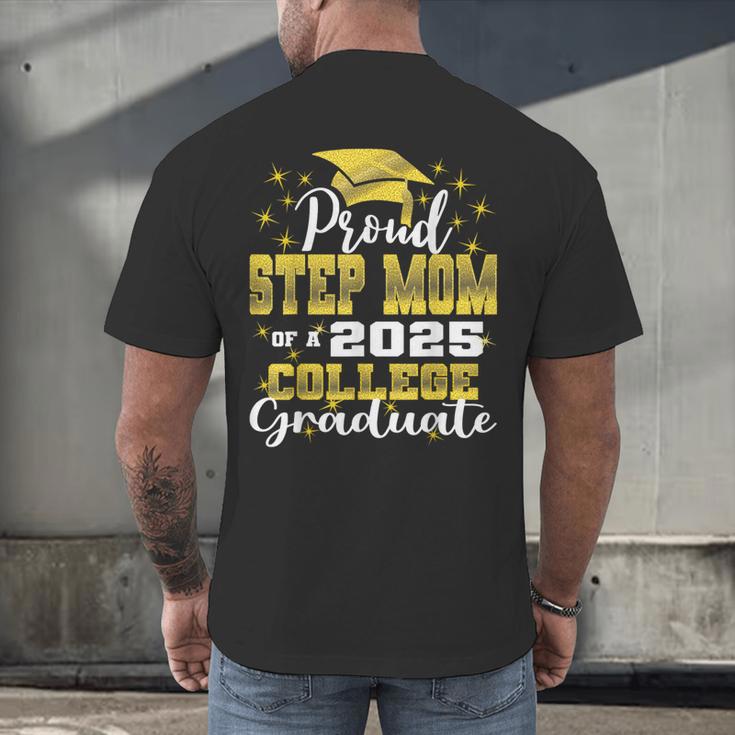 Proud Step Mom Of 2025 College Graduate Family 24 Graduation Men's Back Print T-Shirt