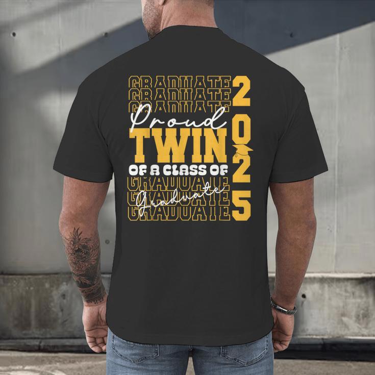 Proud Twin Of a 2025 Graduate Grad Prom Graduation Squad 25 Men's Back Print T-Shirt