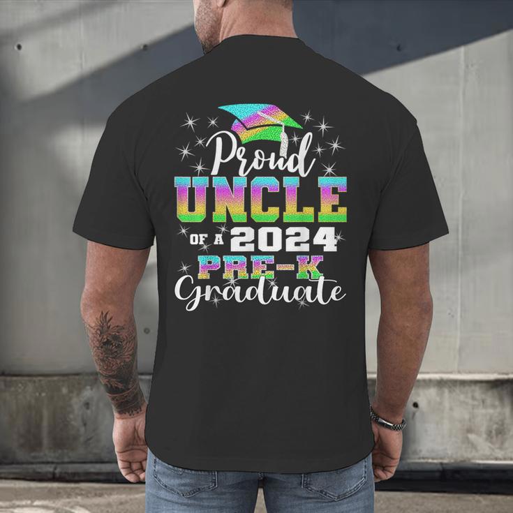 Proud Uncle Of PreK School Graduate 2024 Graduation Uncle Men's Back Print T-Shirt