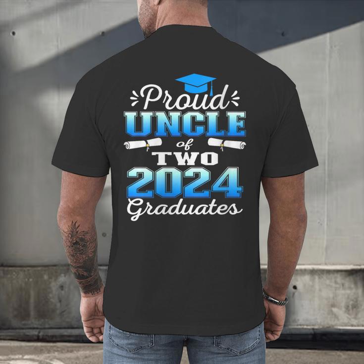 Proud Uncle Of Two 2024 Graduate Class 2024 Graduation Men's Back Print T-Shirt