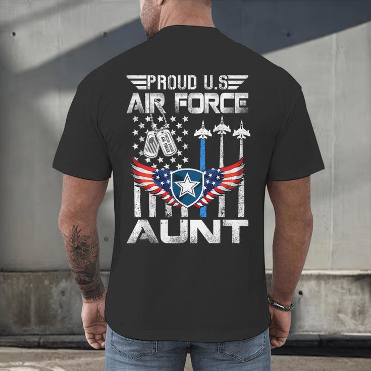 Proud US Air Force Aunt Flag Air Force Graduation Aunt Tee Men's Back Print T-Shirt