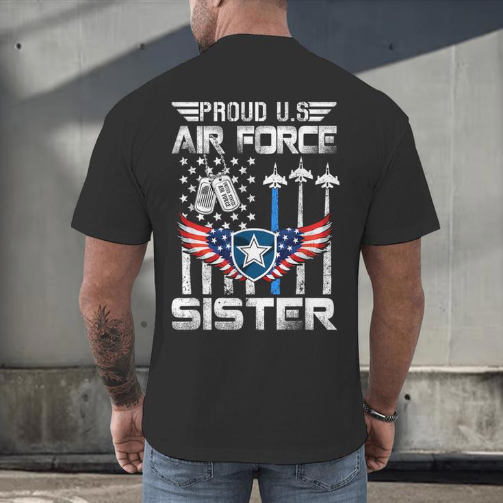 Proud US Air Force Sister Flag Air Force Graduation Sister Men's Back Print T-Shirt